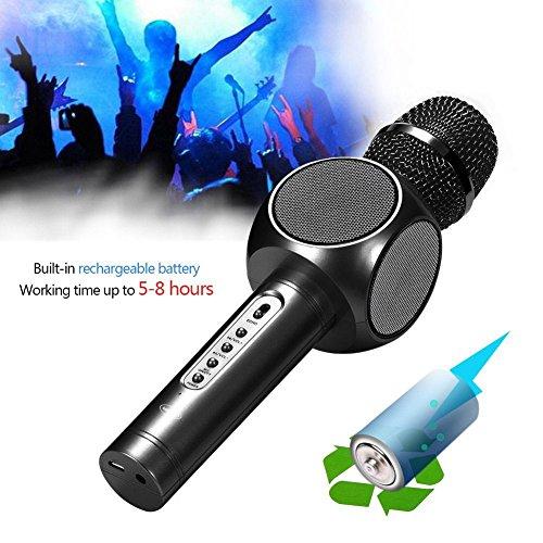 Amicool HD Wireless Microphone Karaoke, Portable Karaoke Player Speaker for Apple iPhone Android Smartphone Or PC, Home Karaoke, Outdoor Party Music Playing Singing Anytime