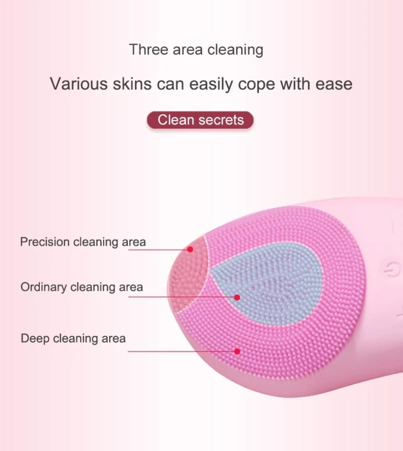 Electric Facial Cleansing Silicone Brush, Face Massager, Skin Care Deep Cleaner, Face Lifting, Face Slimming