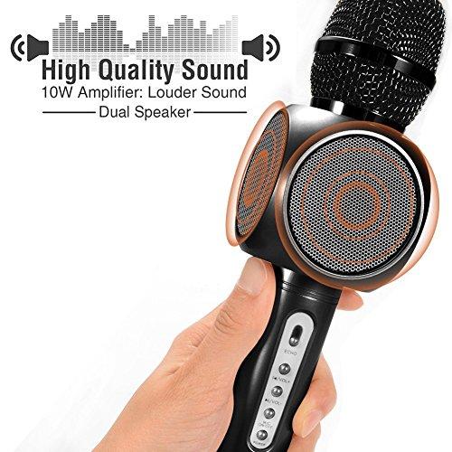 Amicool HD Wireless Microphone Karaoke, Portable Karaoke Player Speaker for Apple iPhone Android Smartphone Or PC, Home Karaoke, Outdoor Party Music Playing Singing Anytime