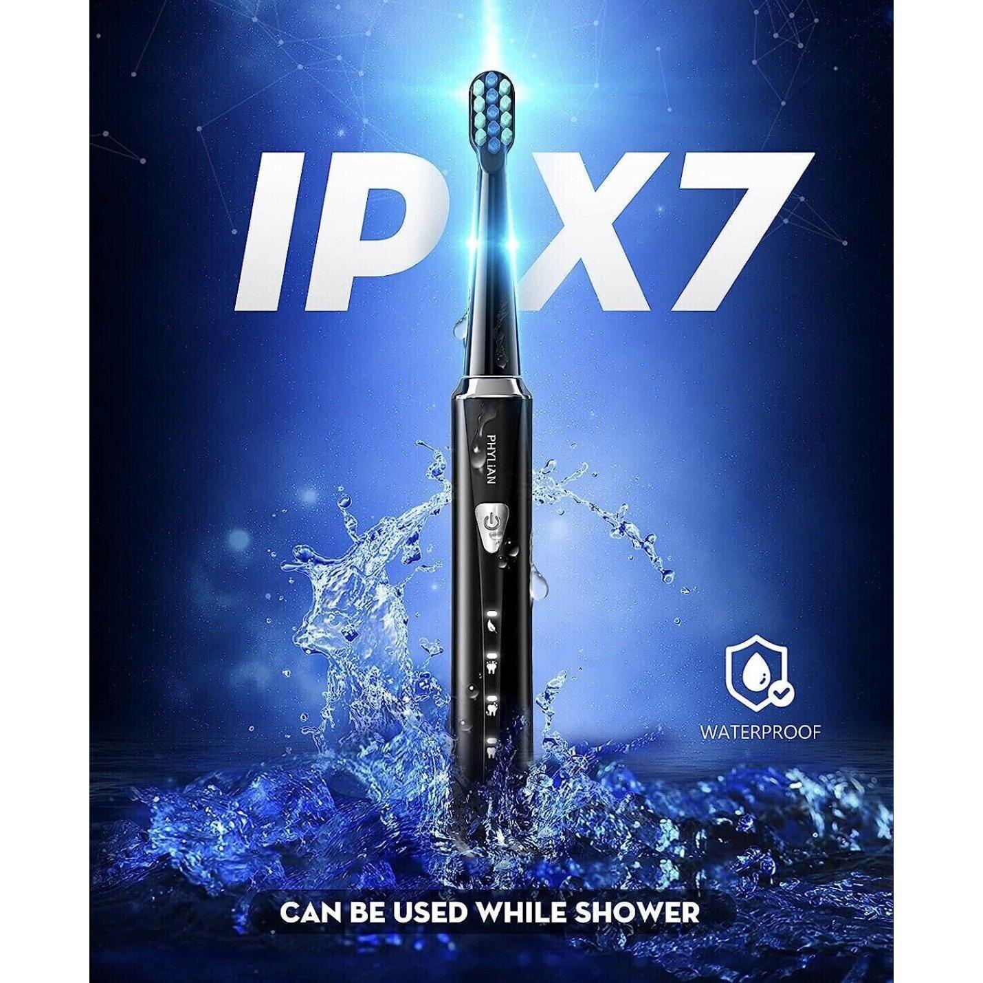 Sonic Electric Toothbrush with 5 Modes and 8 Brush heads, Rechargeable, Timer, IPX7 Waterproof