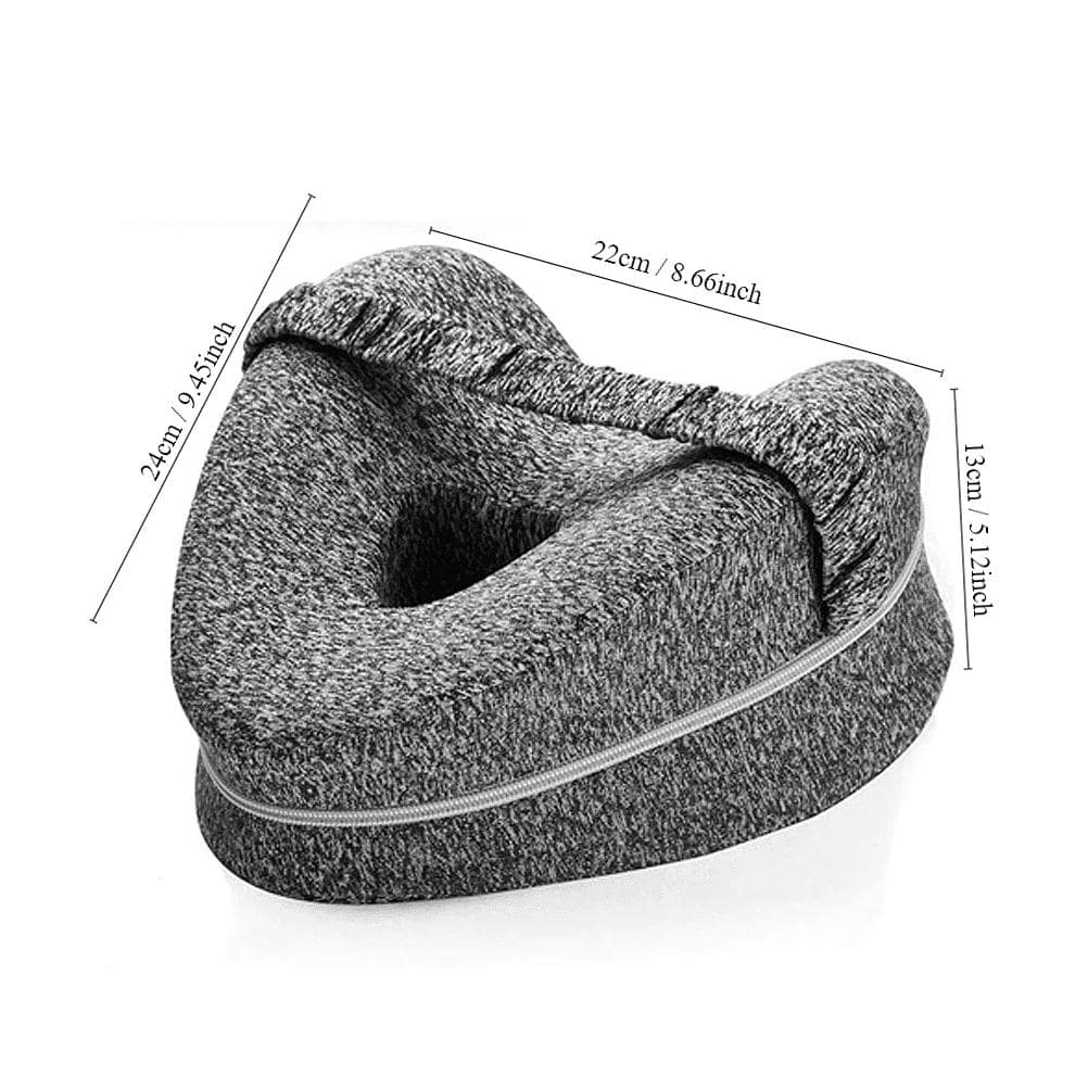 Knee Pillow for Side Sleepers, Memory Foam Leg Pillow with Strap for Enhanced Support and Comfort, Includes Removable Washable Cover