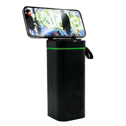 Portable Bluetooth Speaker with Phone Stand, RGB Lighting, Rechargeable, FM Radio, Memory Card