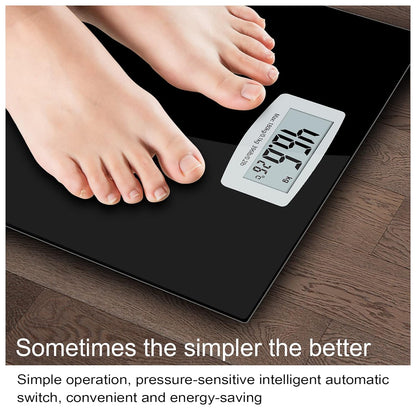 Digital Bathroom Scales Load Up to 180kg LCD Display Temperature Display Auto On and Off Black