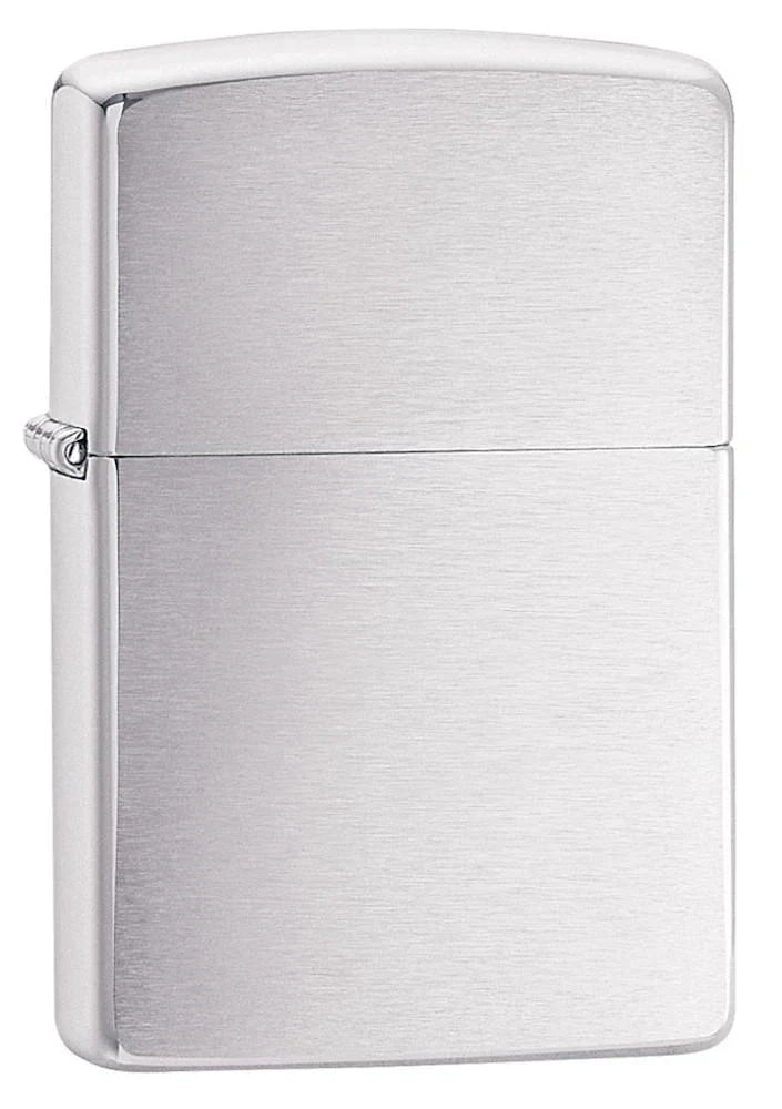 Classic Brushed Chrome Windproof Lighter – Model 200
