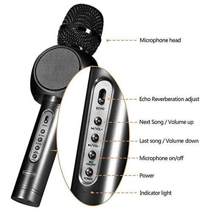 Amicool HD Wireless Microphone Karaoke, Portable Karaoke Player Speaker for Apple iPhone Android Smartphone Or PC, Home Karaoke, Outdoor Party Music Playing Singing Anytime