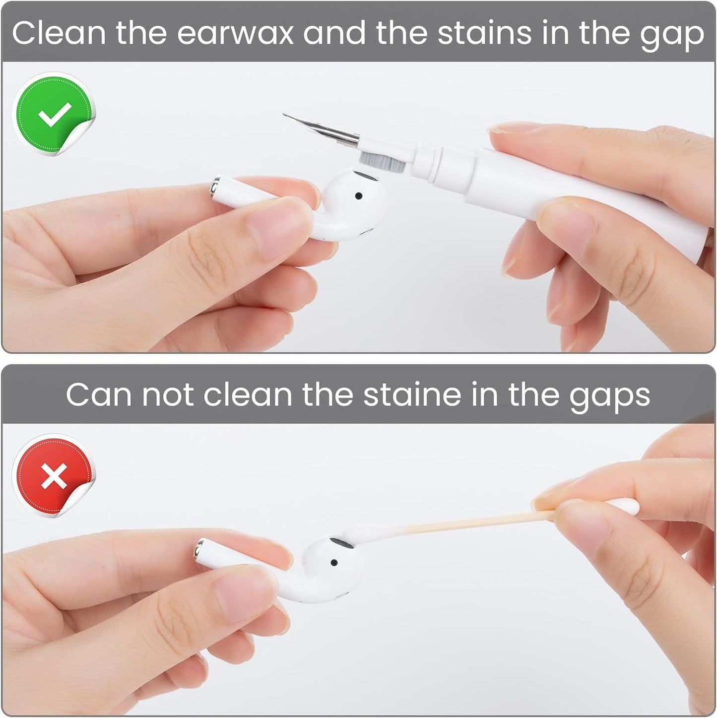 3-in-1 Multi-Cleaning Pen for AirPods, Mobile Phones, Laptops, Cameras, and accessories, Soft Brush, Sponge