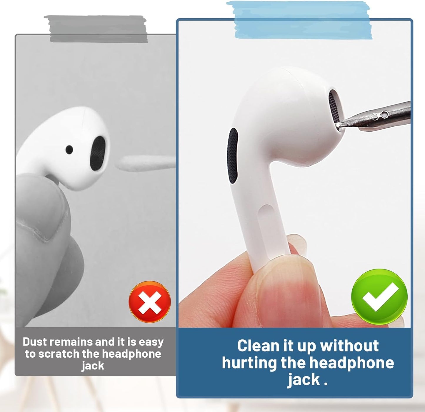 3-in-1 Multi-Cleaning Pen for AirPods, Mobile Phones, Laptops, Cameras, and accessories, Soft Brush, Sponge