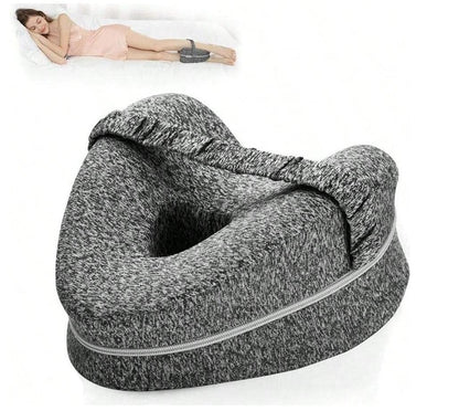 Knee Pillow for Side Sleepers, Memory Foam Leg Pillow with Strap for Enhanced Support and Comfort, Includes Removable Washable Cover