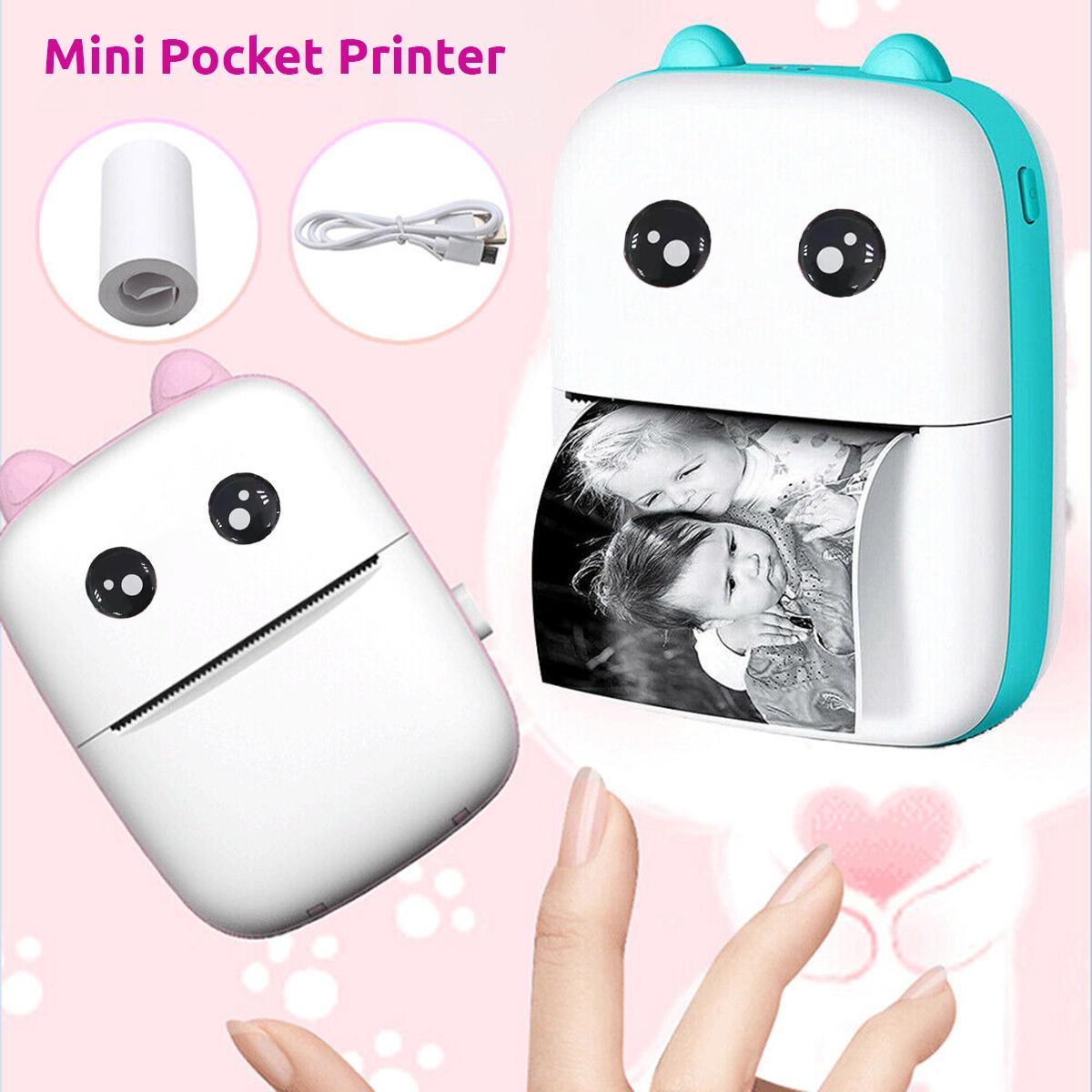 Mini Pocket Rechargeable Printer, Bluetooth Connectivity, 200 DPI Thermal Printing, Multi-Purpose, Use anywhere