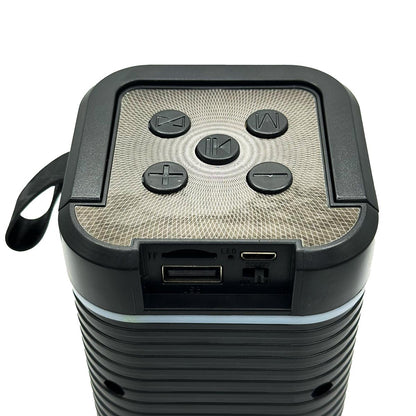 Portable Bluetooth Speaker with Phone Stand, RGB Lighting, Rechargeable, FM Radio, Memory Card