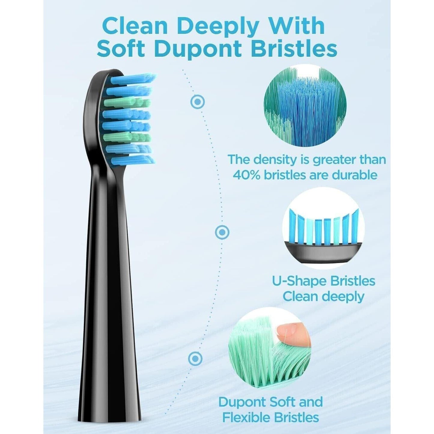 Sonic Electric Toothbrush with 5 Modes and 8 Brush heads, Rechargeable, Timer, IPX7 Waterproof