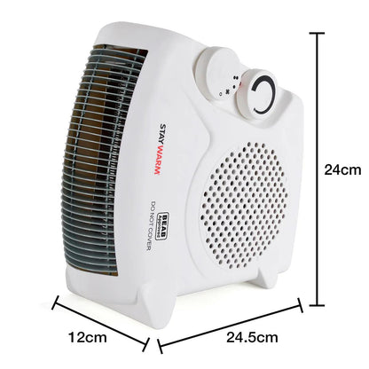 STAYWARM 2000w Fan Heater with 2 Heat Settings & Cool Blow - Upright & Flatbed