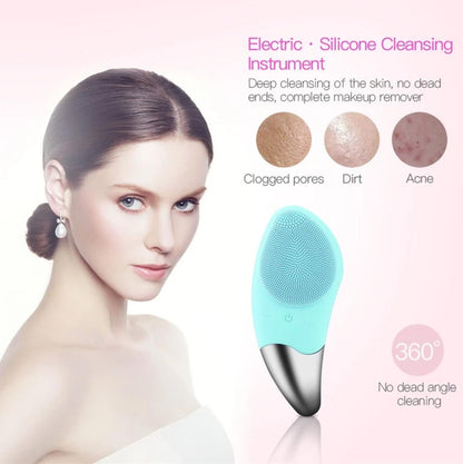 Electric Facial Cleansing Silicone Brush, Face Massager, Skin Care Deep Cleaner, Face Lifting, Face Slimming