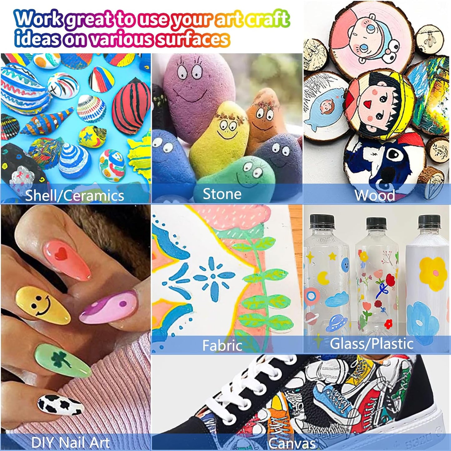 BOLUN 24 Color Acrylic Paint Brush Pens, for Painting, Crafting and More, Perfect for Gifting