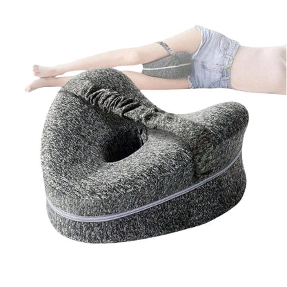 Knee Pillow for Side Sleepers, Memory Foam Leg Pillow with Strap for Enhanced Support and Comfort, Includes Removable Washable Cover
