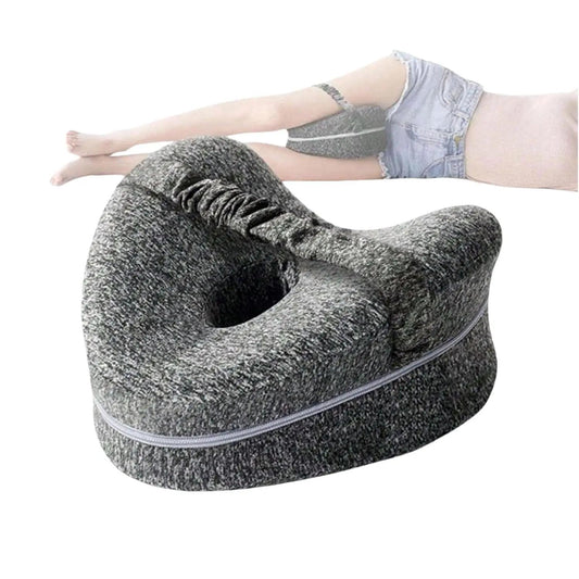 Knee Pillow for Side Sleepers, Memory Foam Leg Pillow with Strap for Enhanced Support and Comfort, Includes Removable Washable Cover
