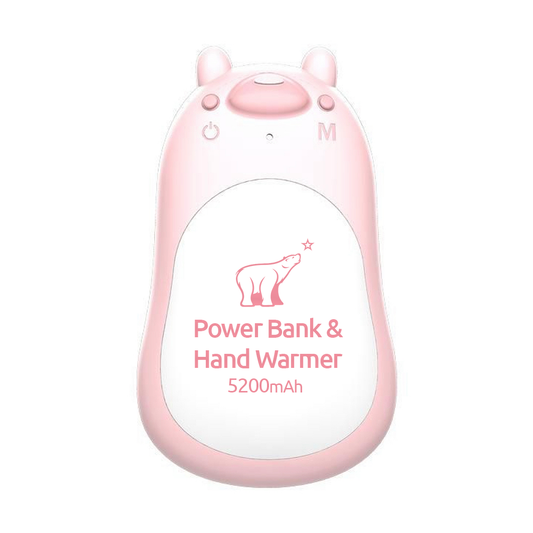 Polar Bear Power Bank & Hand Warmer 5200mAh, USB-C Rechargeable, 3 Heating Modes