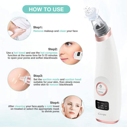 5-in-1 Blackhead & Spot Remover for Face Cleaning, Face Slimming with Multifunction