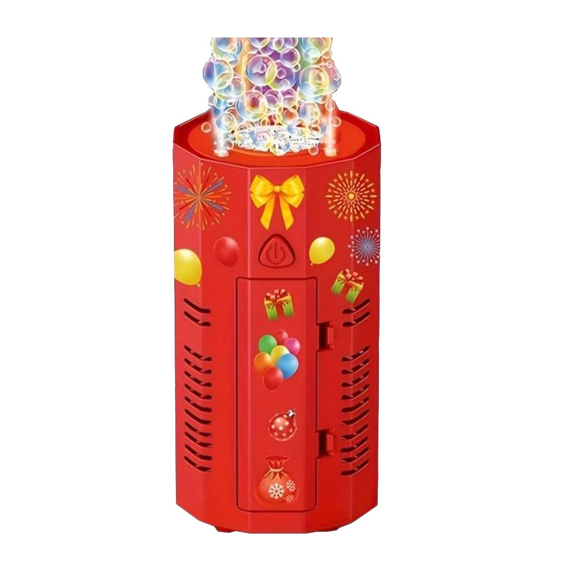 Fireworks Bubble Machine 3 Holes with DIY stickers, Fireworks Bubble Machine with Lights for Parties,Outdoors Bubble Machine with Sound, Party, Christmas, New Year (Battery not included)
