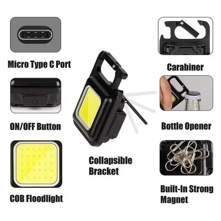 COB Mini Magnetic Headlight for Bikes with Multifunction, 4 Modes, Versatile Features, Strong Aluminium Body