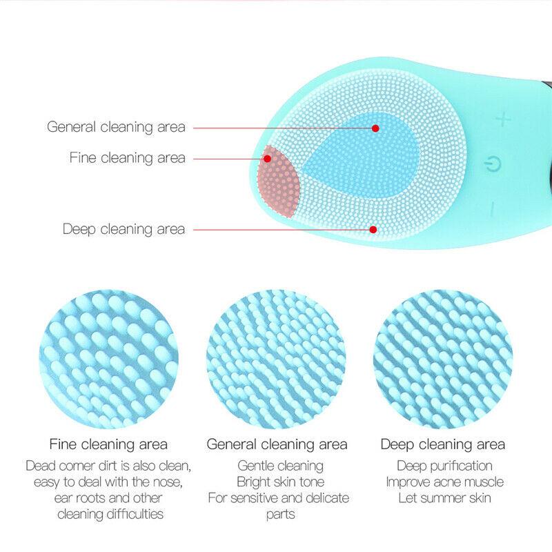Electric Facial Cleansing Silicone Brush, Face Massager, Skin Care Deep Cleaner, Face Lifting, Face Slimming