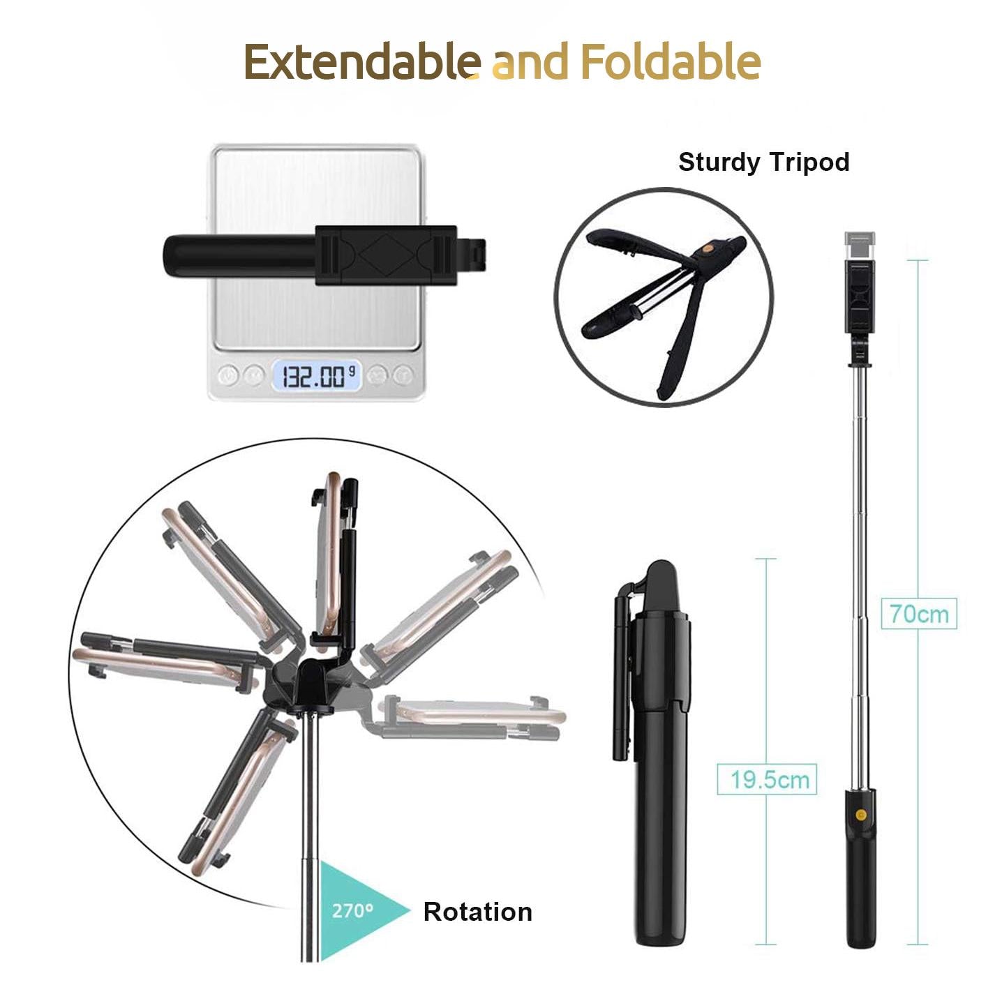 3-in-1 Pro Selfie Stick & Tripod Combo with Remote Control