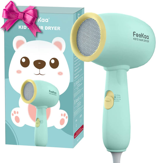 Kids Hair Dryer, Gentle Heat for Baby's Hair and Skin, Low Noise 550 watt, Lightweight Handy for Kids