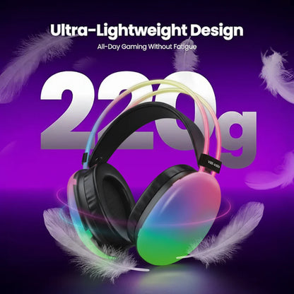 Ven-Dens Wireless Headphones with Mic, RGB Lights, Long Battery Life